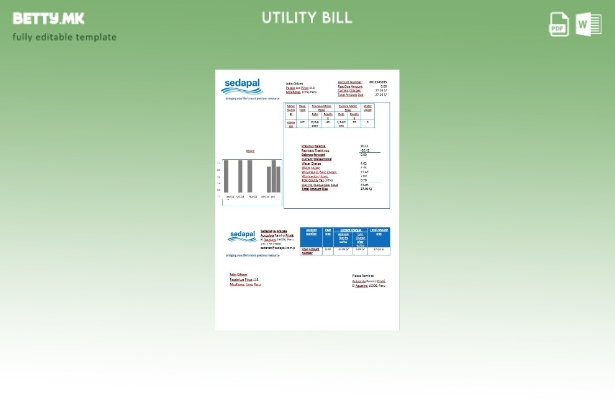 Модерен стил Перу Седапал Ла Атарјеа шаблон сметки за вода за комунални услуги